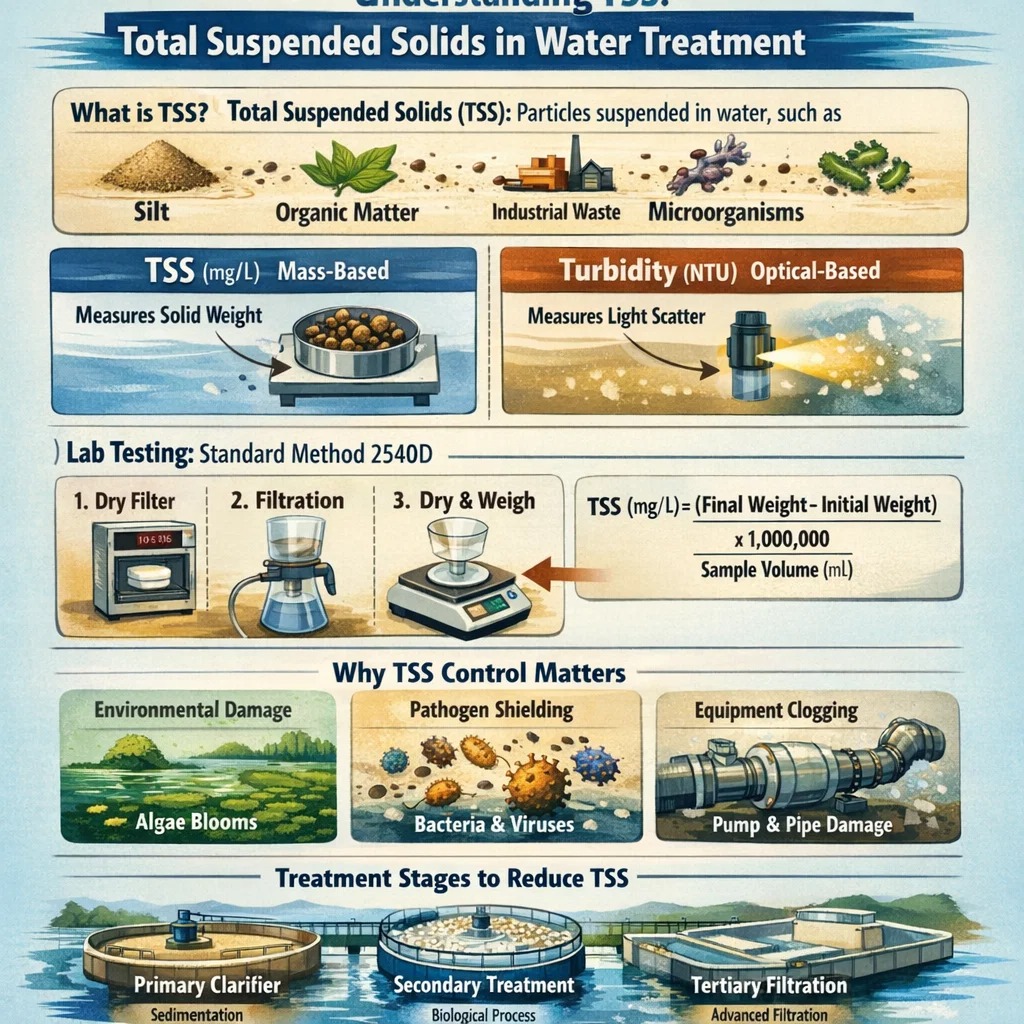 अपशिष्ट जल में टीएसएस को समझना: प्रयोगशाला विश्लेषण से पर्यावरणीय प्रभाव तक